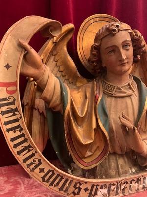 Angel style Gothic - style en hand-carved wood polychrome, Dutch 19th century ( anno 1875 )