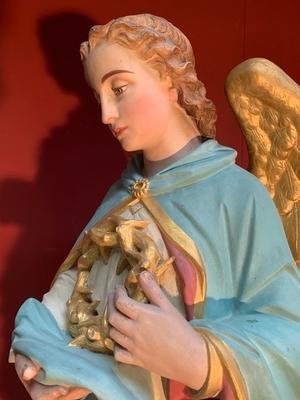 Angel style Gothic - style en Terra-Cotta polychrome, France 19th century ( anno 1890 )