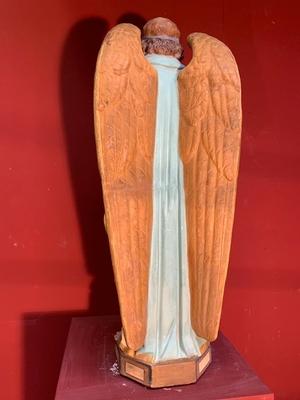 Angel style Gothic - style en Terra-Cotta polychrome, France 19th century ( anno 1890 )