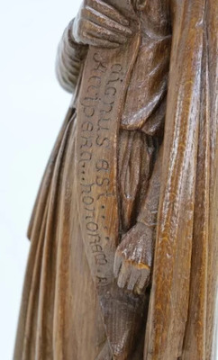 Angel style Gothic - style en Hand - Carved Wood Oak, Belgium  19 th century