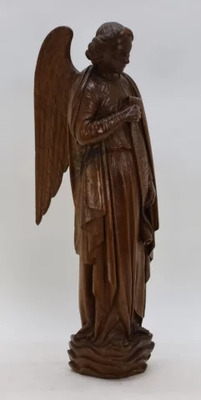 Angel style Gothic - style en Hand - Carved Wood Oak, Belgium  19 th century