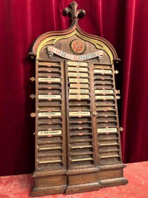 Attendance Board style Gothic - Style en Oak wood, Belgium  19 th century ( Anno 1875 )