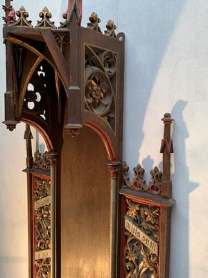 Baldachin Exposition-Chapel style Gothic - style en Oak wood, Belgium 19th century ( anno 1890 )