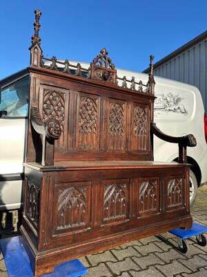Bench  style Gothic - Style en Wood, France 19 th century