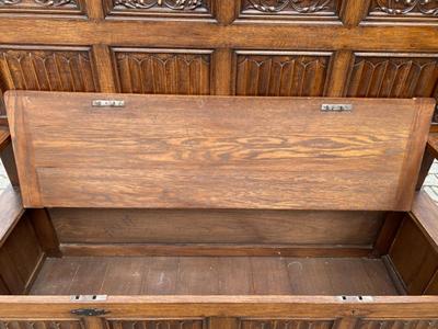 Bench style Gothic - Style en Oak wood, Belgium 19 th century