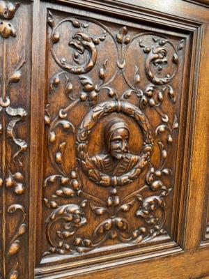 Bench style Gothic - Style en Oak wood, Belgium 19 th century