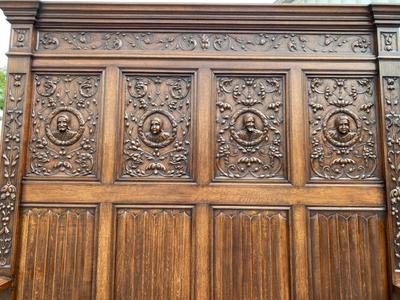 Bench style Gothic - Style en Oak wood, Belgium 19 th century
