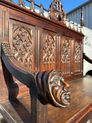Bench  style Gothic - Style en Wood, France 19 th century
