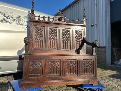Bench  style Gothic - Style en Wood, France 19 th century
