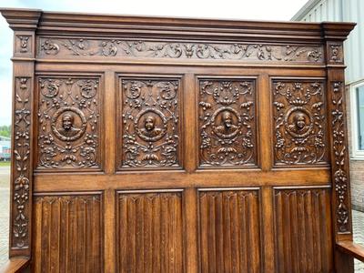 Bench style Gothic - Style en Oak wood, Belgium 19 th century