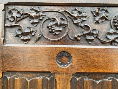 Bench style Gothic - Style en Oak Wood, Belgium 19 th century