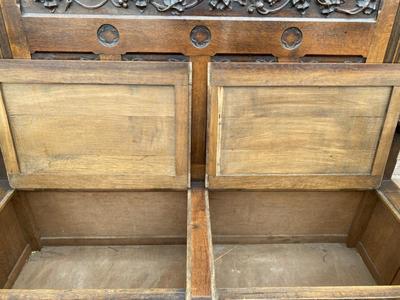 Bench style Gothic - Style en Oak Wood, Belgium 19 th century