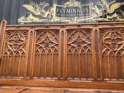 Bench style Gothic - Style en Oak wood, France 19 th century