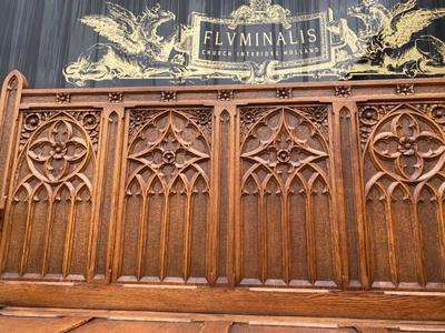 Bench style Gothic - Style en Oak wood, France 19 th century