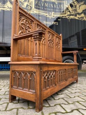 Bench style Gothic - Style en Oak wood, France 19 th century