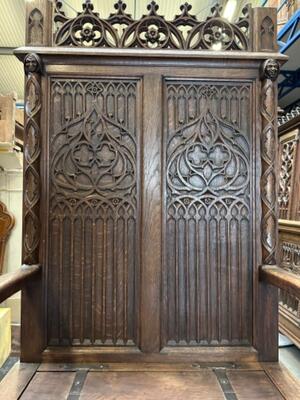 Bishop Seat style Gothic - Style en Oak wood, France 19 th century