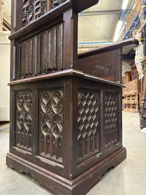 Bishop Seat. style Gothic - Style en Oak wood, France 19 th century