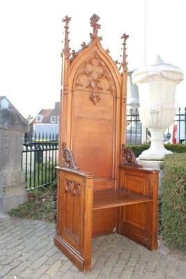 Bishop - Seat style Gothic - style en Oak wood, France 19th century