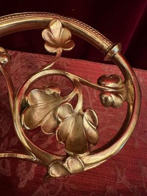 Bishop - Staff  style Gothic - Style en Brass / Bronze / Polished and Varnished, Belgium  19 th century ( Anno 1865 )