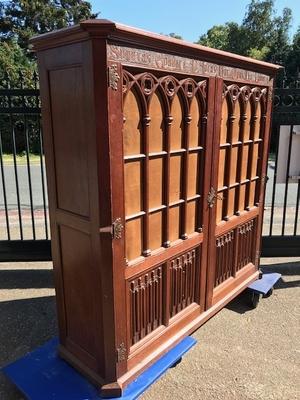 Bookcase  style Gothic - style en Oak wood, Dutch 19th century ( anno 1875 )