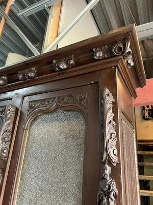 Cabinet  style Gothic - Style en Wood / Glass, France 19 th century