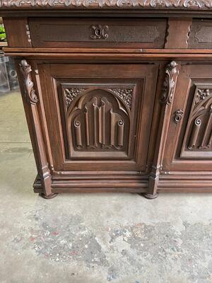 Cabinet  style Gothic - Style en Wood / Glass, France 19 th century