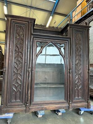 Cabinet style Gothic Style  en Wood , France 19th Century