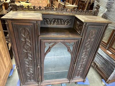 Cabinet style Gothic Style  en Wood , France 19th Century