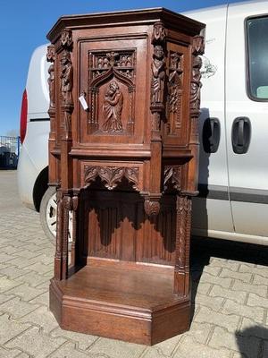 Cabinet style Gothic - Style en Oak wood, Belgium 19th century