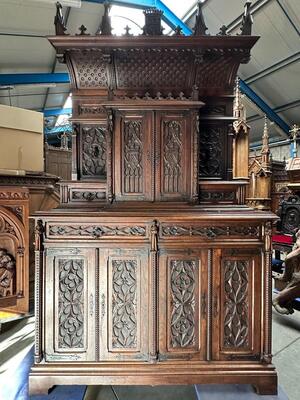 Cabinet  style Gothic - Style en Wood, France 19 th century