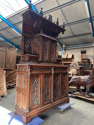 Cabinet  style Gothic - Style en Wood, France 19 th century