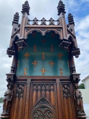 Cabinet  style Gothic - Style en Walnut wood , Paris France 19 th century