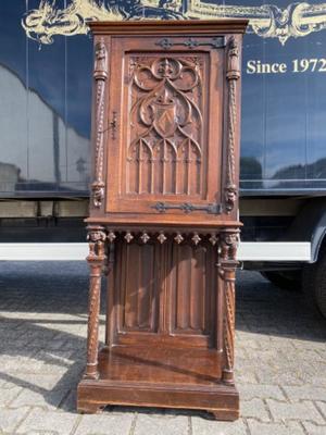 Cabinet  style Gothic - style en Walnut wood , France 19 th century