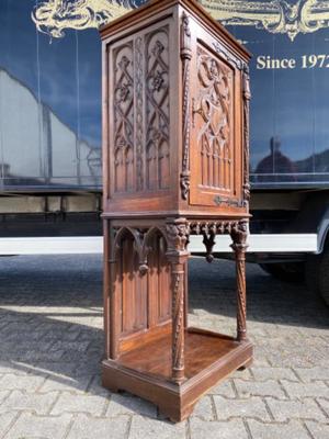 Cabinet  style Gothic - style en Walnut wood , France 19 th century