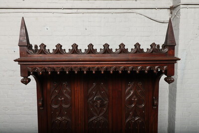 Cabinet  style Gothic - style en Walnut wood , France 19 th century