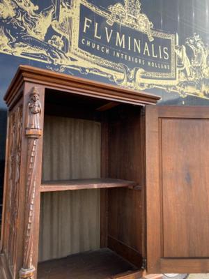 Cabinet  style Gothic - style en Walnut wood , France 19 th century