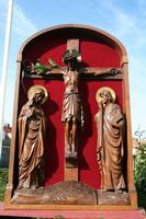 Calvary-Group style Gothic - Style en HAND-CARVED FULL OAK, Belgium  20 th century ( Anno 1910 )