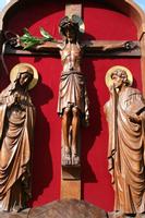 Calvary-Group style Gothic - Style en HAND-CARVED FULL OAK, Belgium  20 th century ( Anno 1910 )