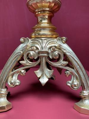 Candle Holder style Gothic - style en Bronze / Polished and Varnished, France 19 th century ( Anno 1875 )