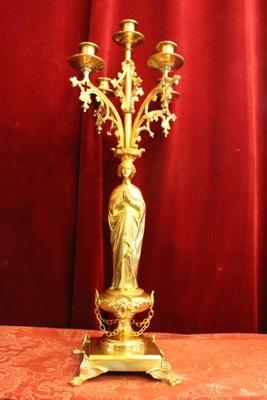 Candle Stick style Gothic - style en Bronze Polisched and Varnished, France 19th century