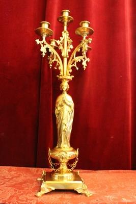 Candle Stick style Gothic - style en Bronze Polisched and Varnished, France 19th century