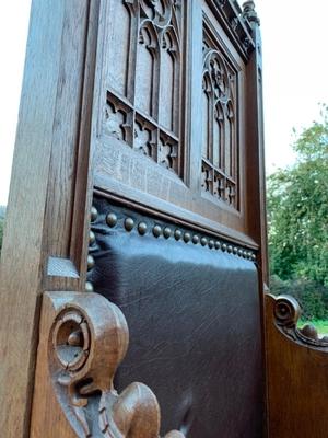 Cathedra style Gothic - style en Oak wood, Belgium 19th century ( anno 1890 )