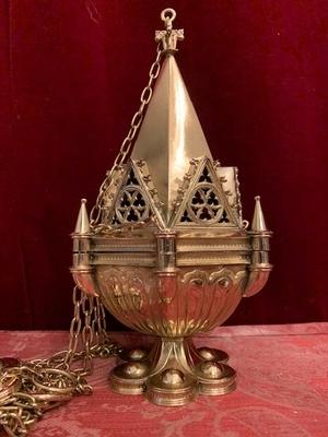 Censer style Gothic - style en Bronze / Polished and Varnished, Belgium 19th century