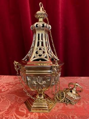 Censer  style Gothic - style en Bronze / Polished and Varnished, Belgium 19 th century ( Anno 1875 )