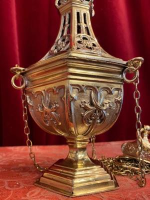 Censer  style Gothic - style en Bronze / Polished and Varnished, Belgium 19 th century ( Anno 1875 )