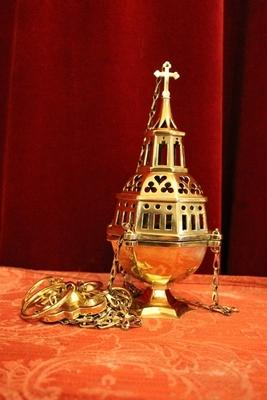 Censer style Gothic - style en Bronze / Polished and Varnished, Belgium 19th century