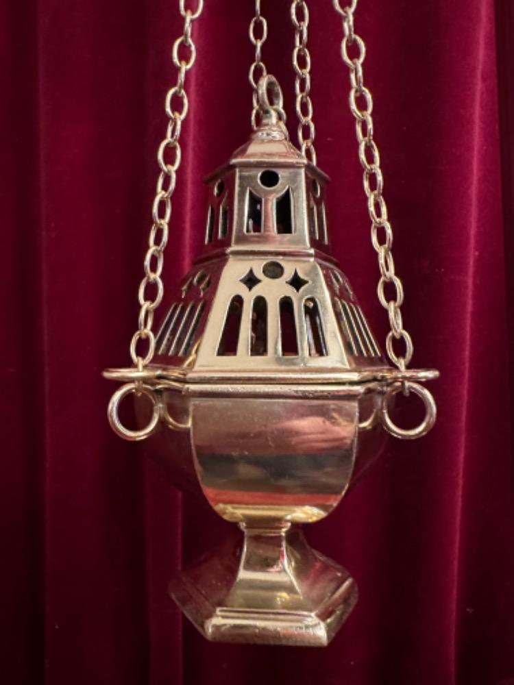 1 Gothic - Style Censer-Stand  Complete With Censer And Boat.