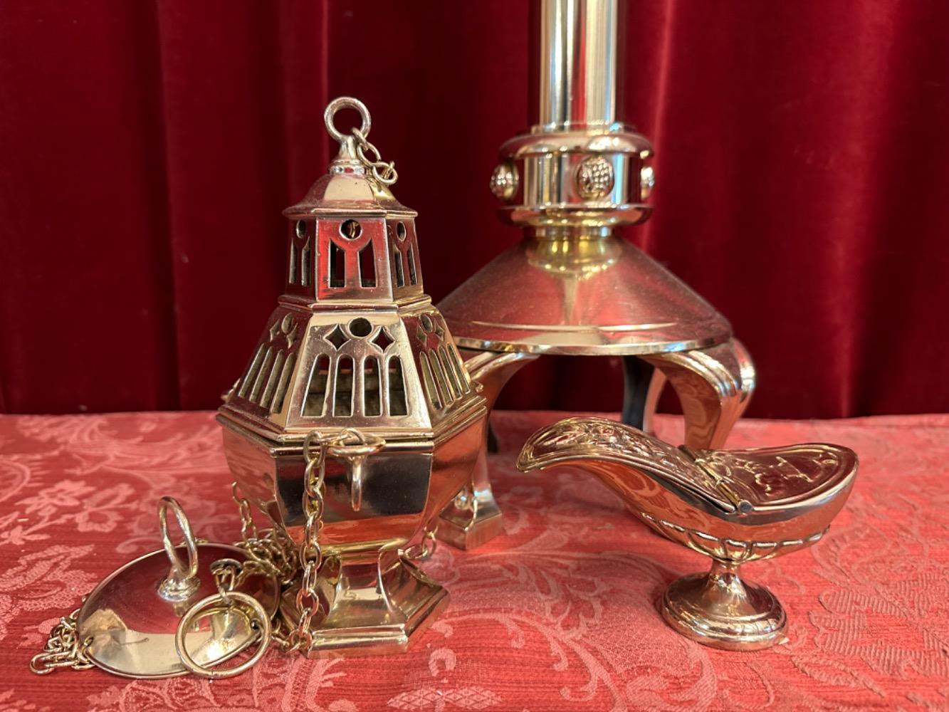 1 Gothic - Style Censer-Stand  Complete With Censer And Boat.