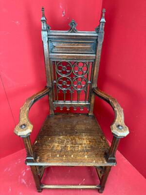 Chair style Gothic - Style en Oak wood, France 19 th century ( Anno 1885 )