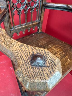 Chair style Gothic - Style en Oak wood, France 19 th century ( Anno 1885 )